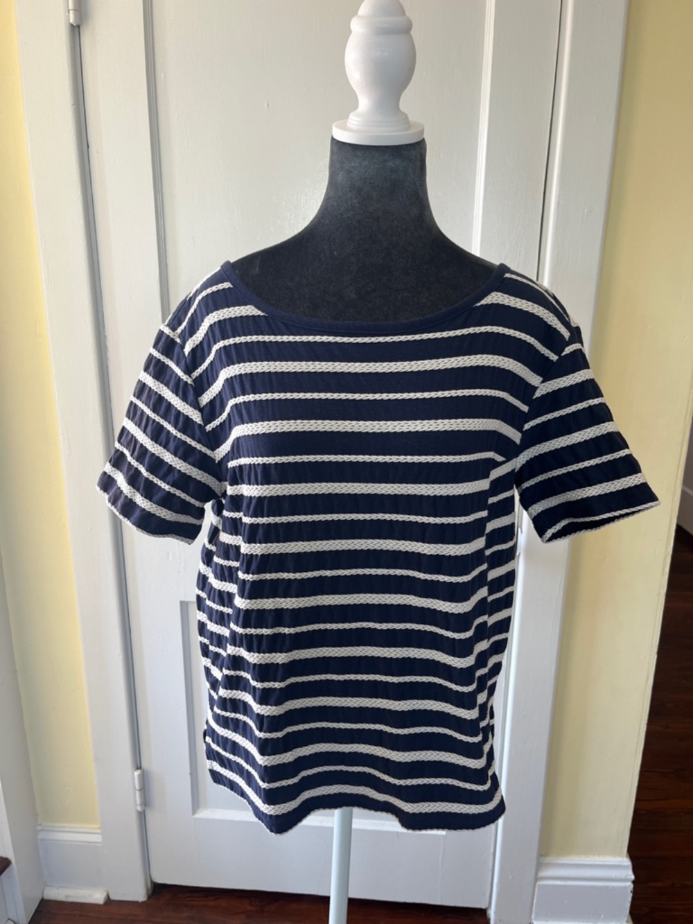 Old Navy Navy & White Striped Short-Sleeve Top